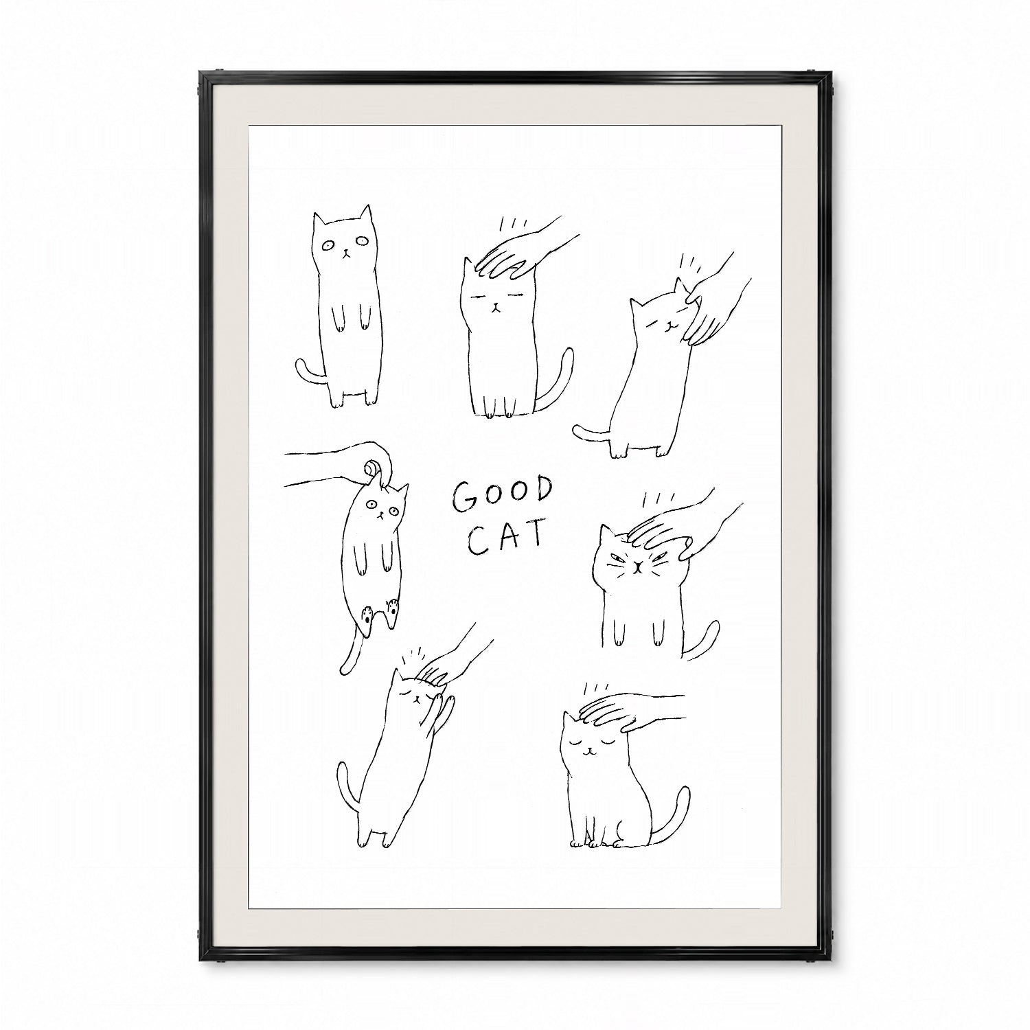 「GOOD CAT」ラインアートポスター - Ink Jp