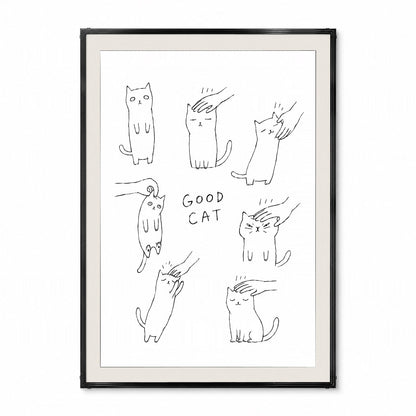 「GOOD CAT」ラインアートポスター - Ink Jp