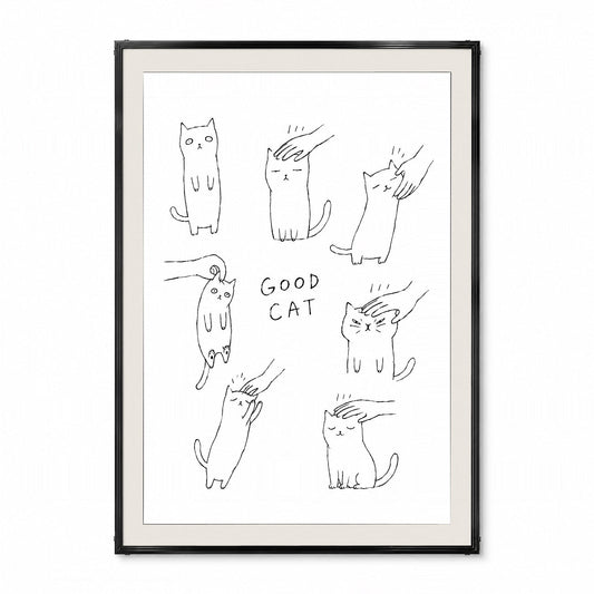 「GOOD CAT」ラインアートポスター - Ink Jp