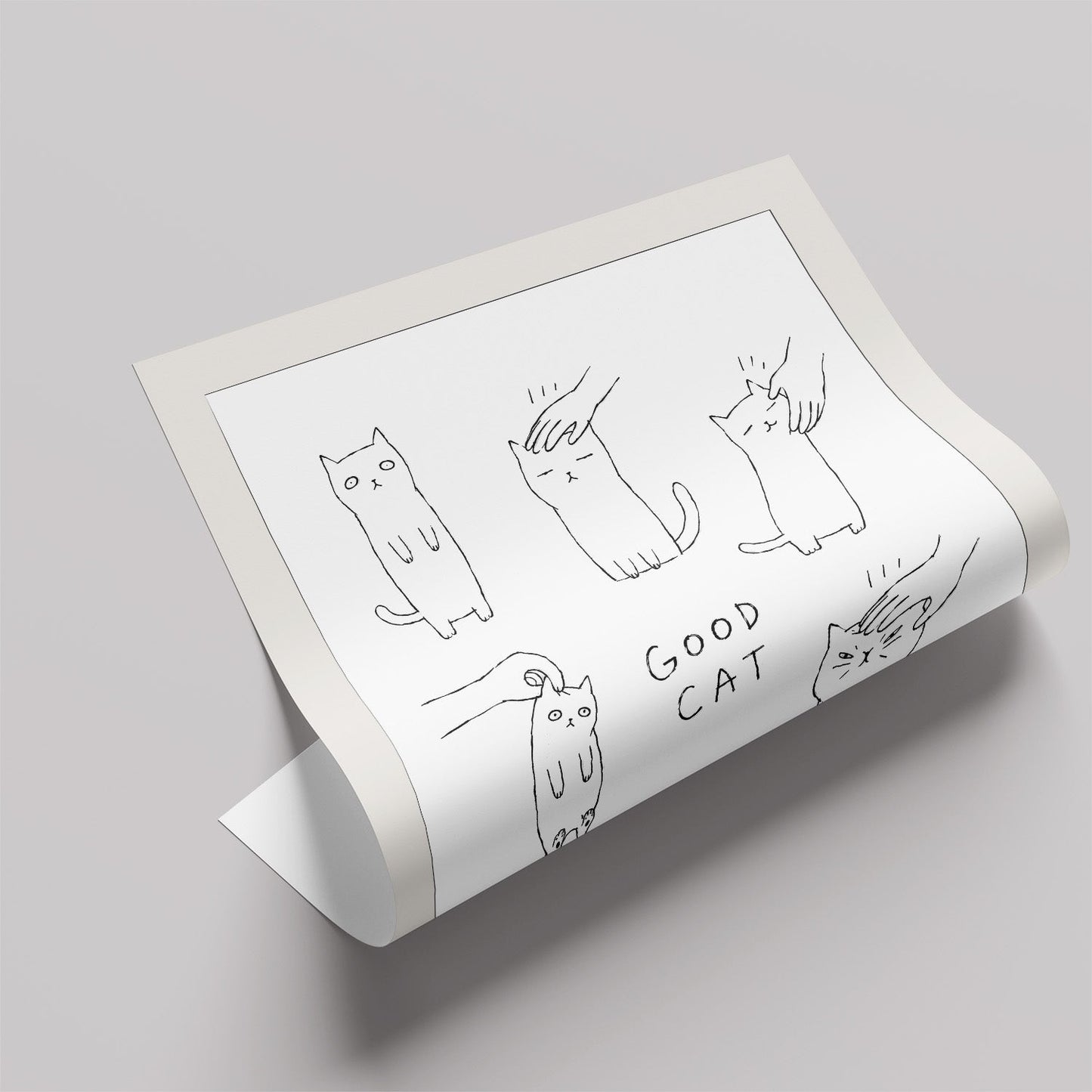 「GOOD CAT」ラインアートポスター - Ink Jp