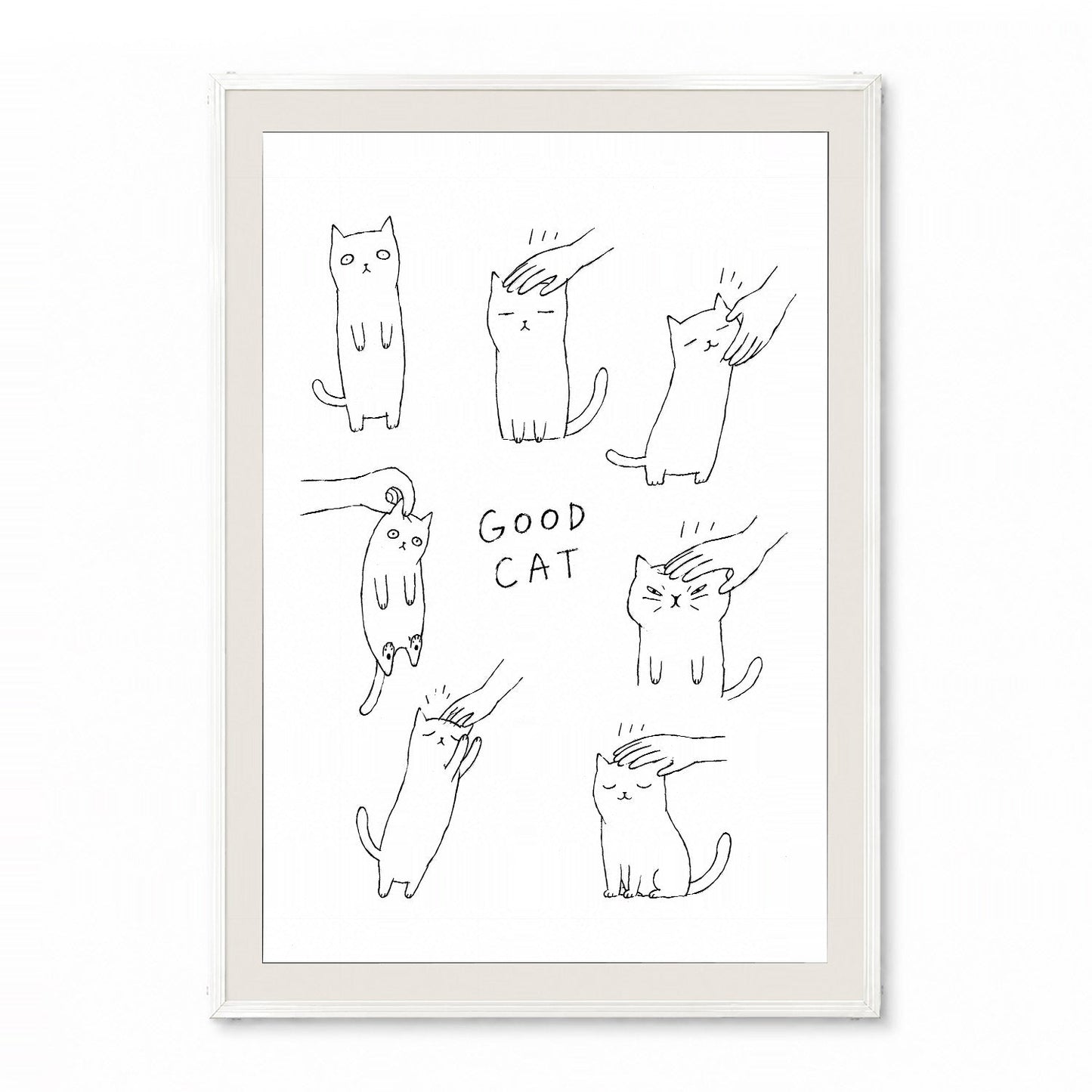 「GOOD CAT」ラインアートポスター - Ink Jp