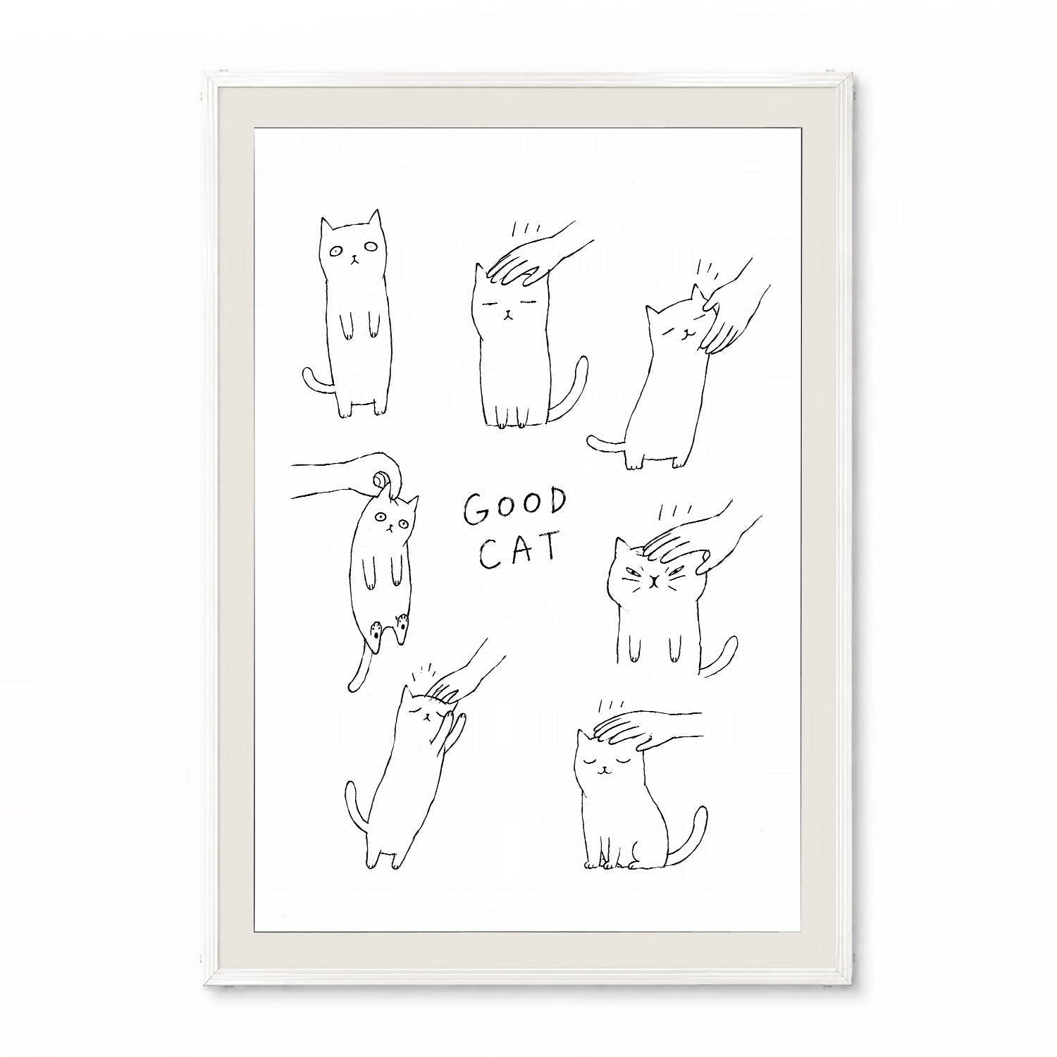 「GOOD CAT」ラインアートポスター - Ink Jp