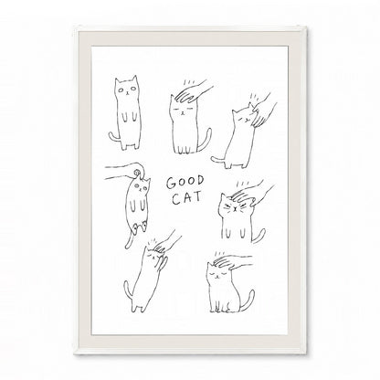 「GOOD CAT」ラインアートポスター - Ink Jp