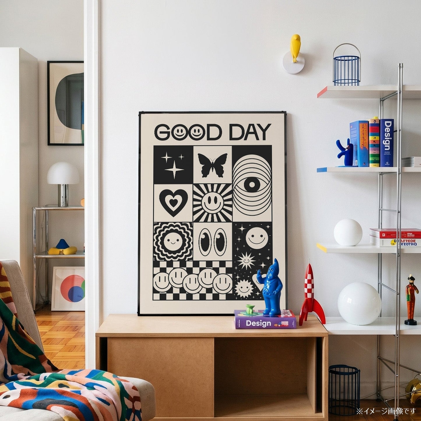 「GOOD DAY」レトログラフィックアートポスター - Ink Jp