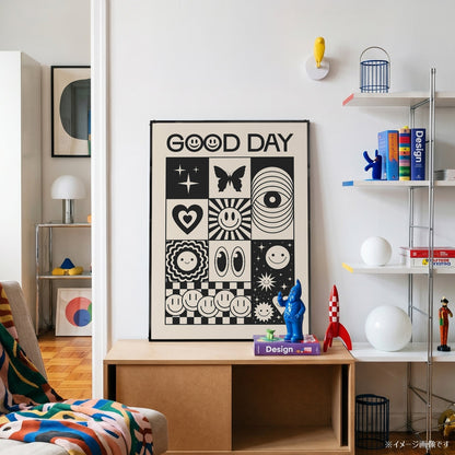 「GOOD DAY」レトログラフィックアートポスター - Ink Jp