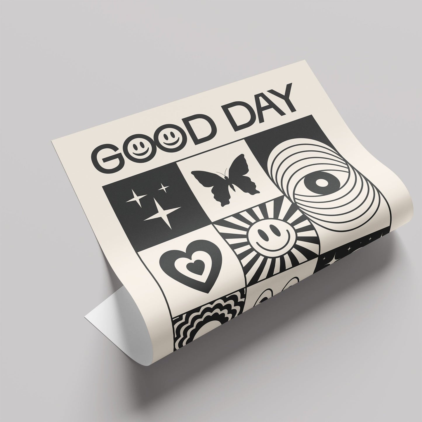 「GOOD DAY」レトログラフィックアートポスター - Ink Jp