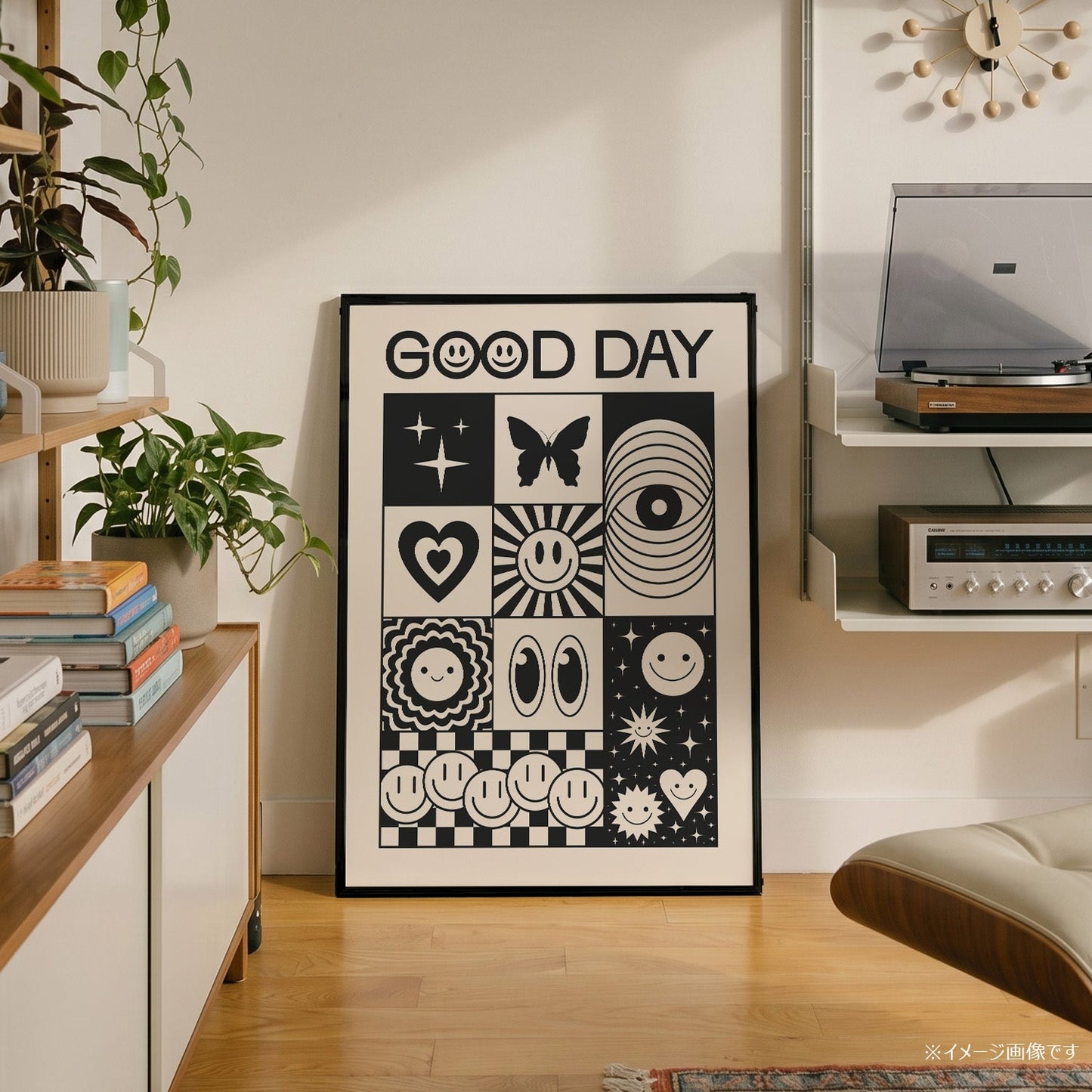 「GOOD DAY」レトログラフィックアートポスター - Ink Jp