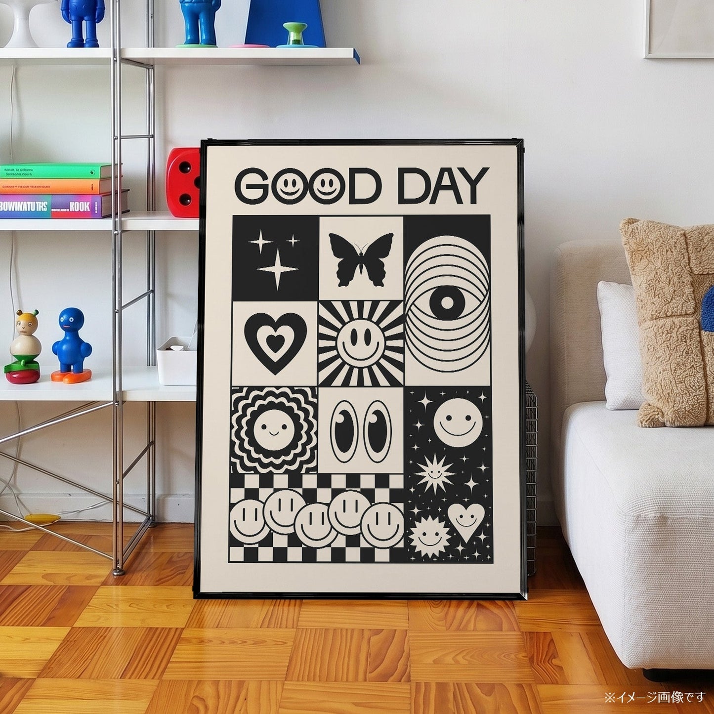 「GOOD DAY」レトログラフィックアートポスター - Ink Jp