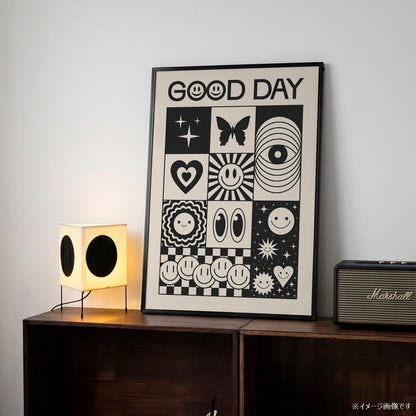 「GOOD DAY」レトログラフィックアートポスター - Ink Jp