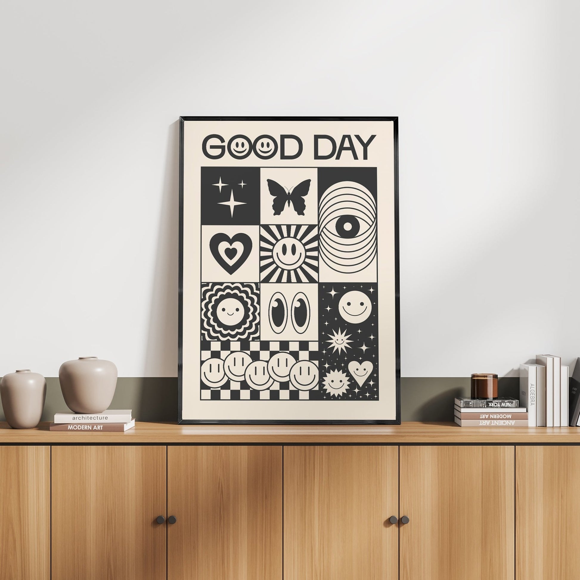 「GOOD DAY」レトログラフィックアートポスター - Ink Jp