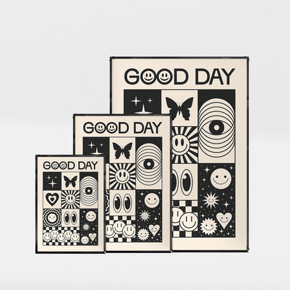 「GOOD DAY」レトログラフィックアートポスター - Ink Jp