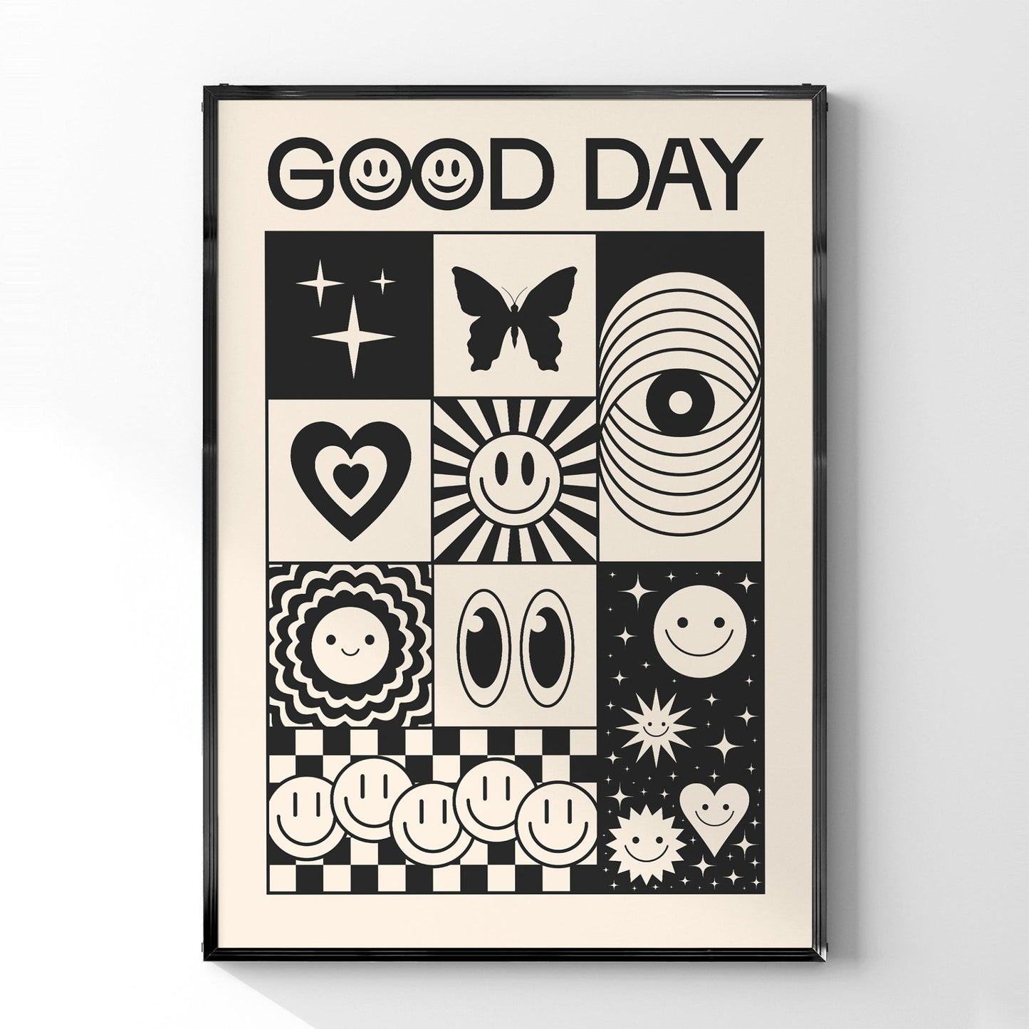 「GOOD DAY」レトログラフィックアートポスター - Ink Jp