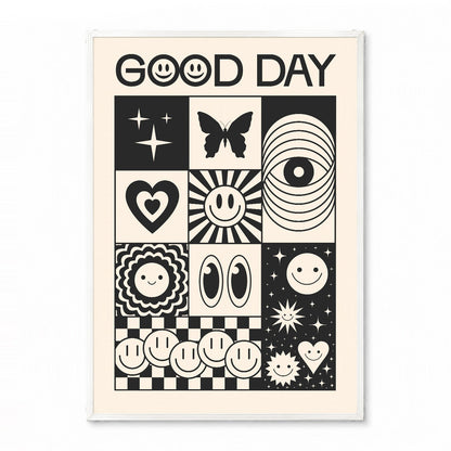 「GOOD DAY」レトログラフィックアートポスター - Ink Jp