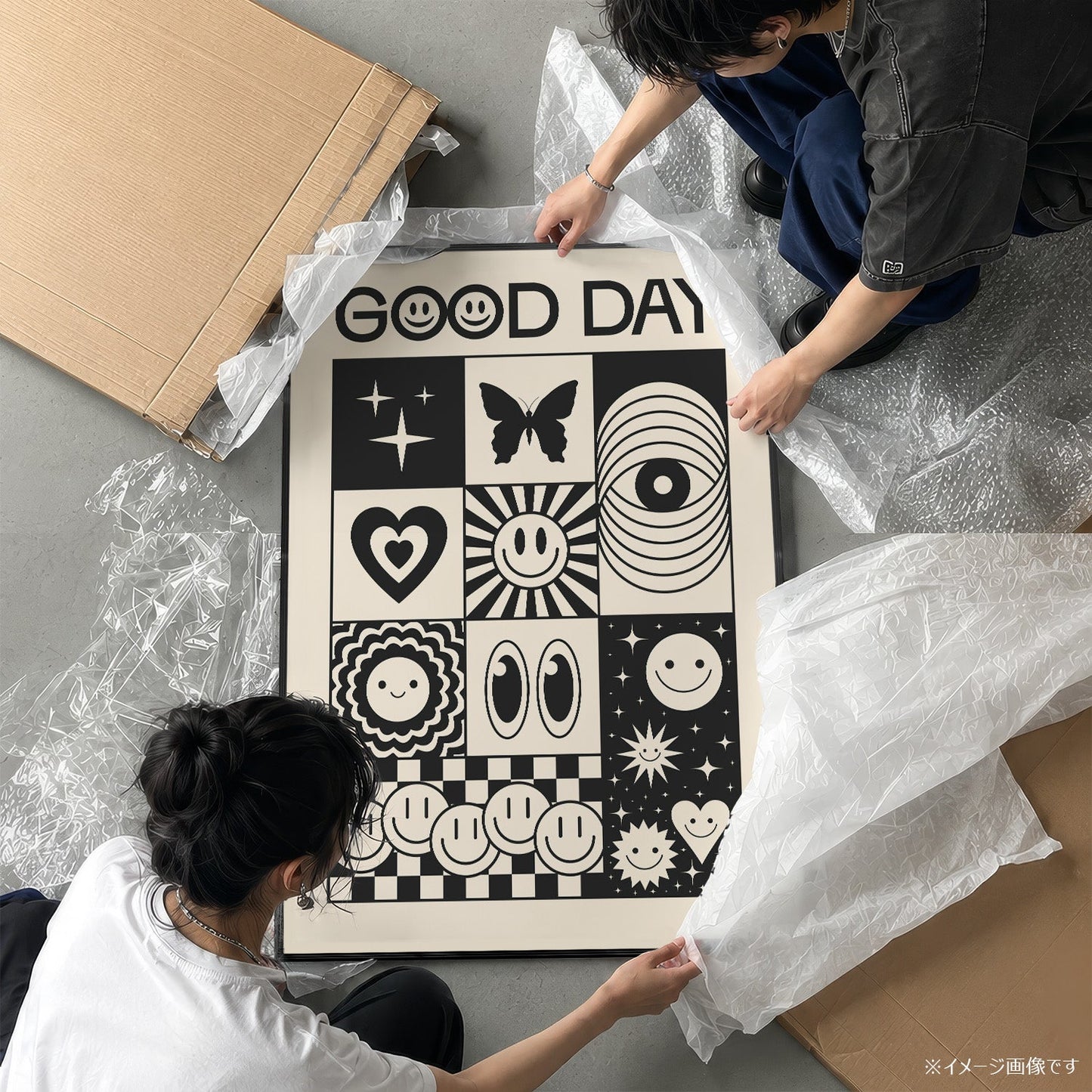 「GOOD DAY」レトログラフィックアートポスター - Ink Jp