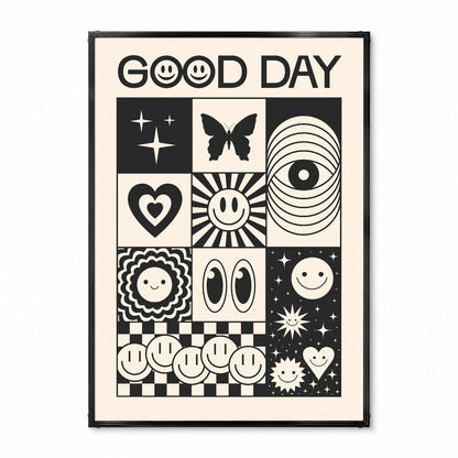 「GOOD DAY」レトログラフィックアートポスター - Ink Jp