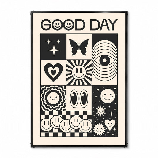 「GOOD DAY」レトログラフィックアートポスター - Ink Jp