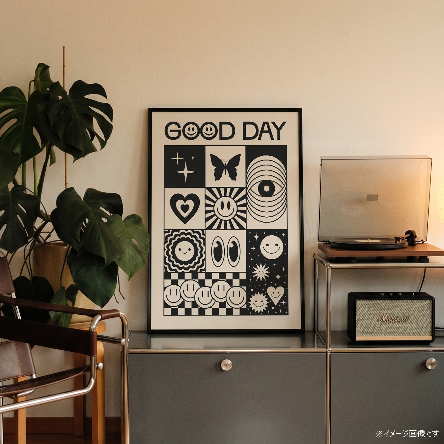 「GOOD DAY」レトログラフィックアートポスター - Ink Jp