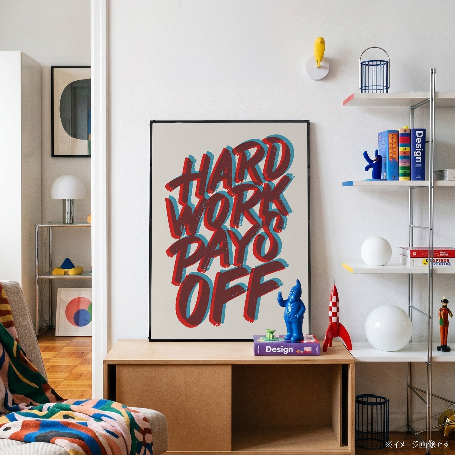 「Hard Work Pays Off」タイポグラフィポスター - Ink Jp