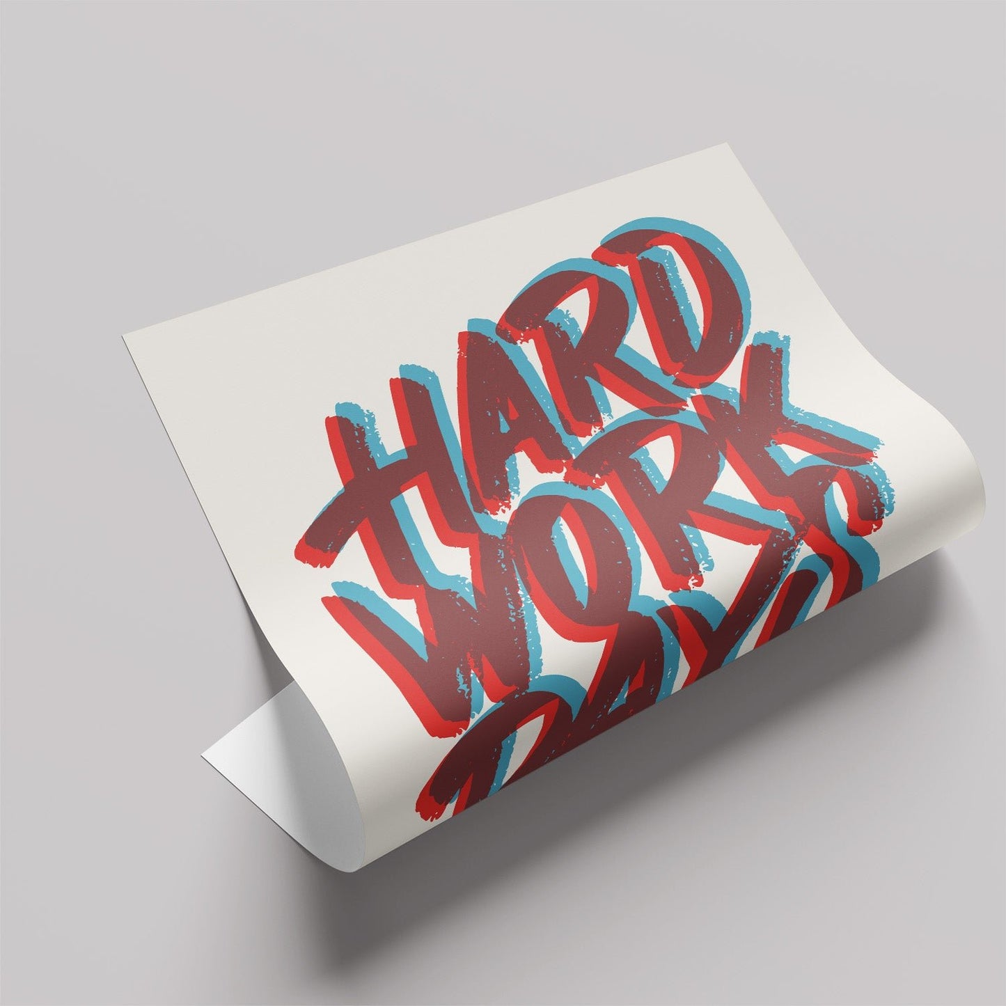 「Hard Work Pays Off」タイポグラフィポスター - Ink Jp