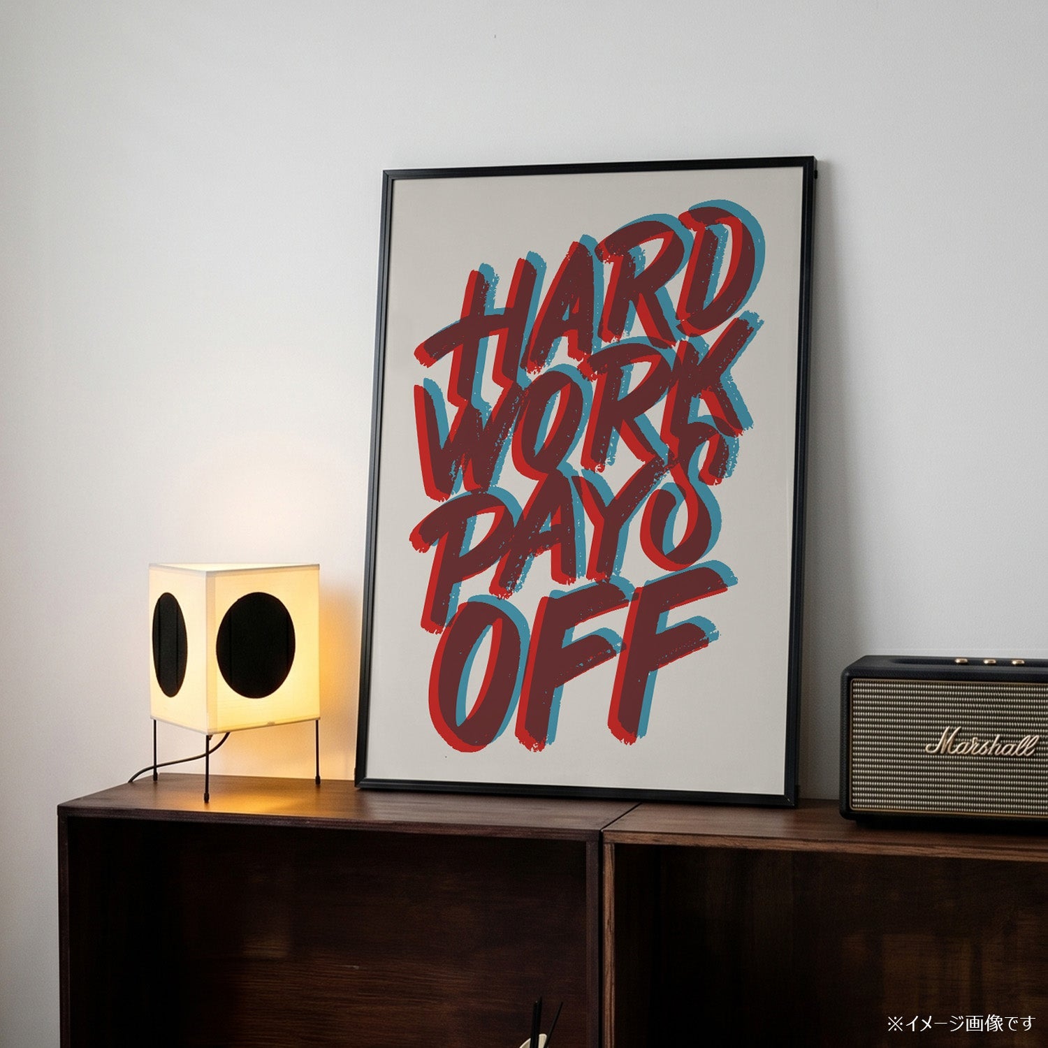 「Hard Work Pays Off」タイポグラフィポスター - Ink Jp