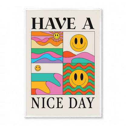 「HAVE A NICE DAY」レトログラフィックアートポスター - Ink Jp