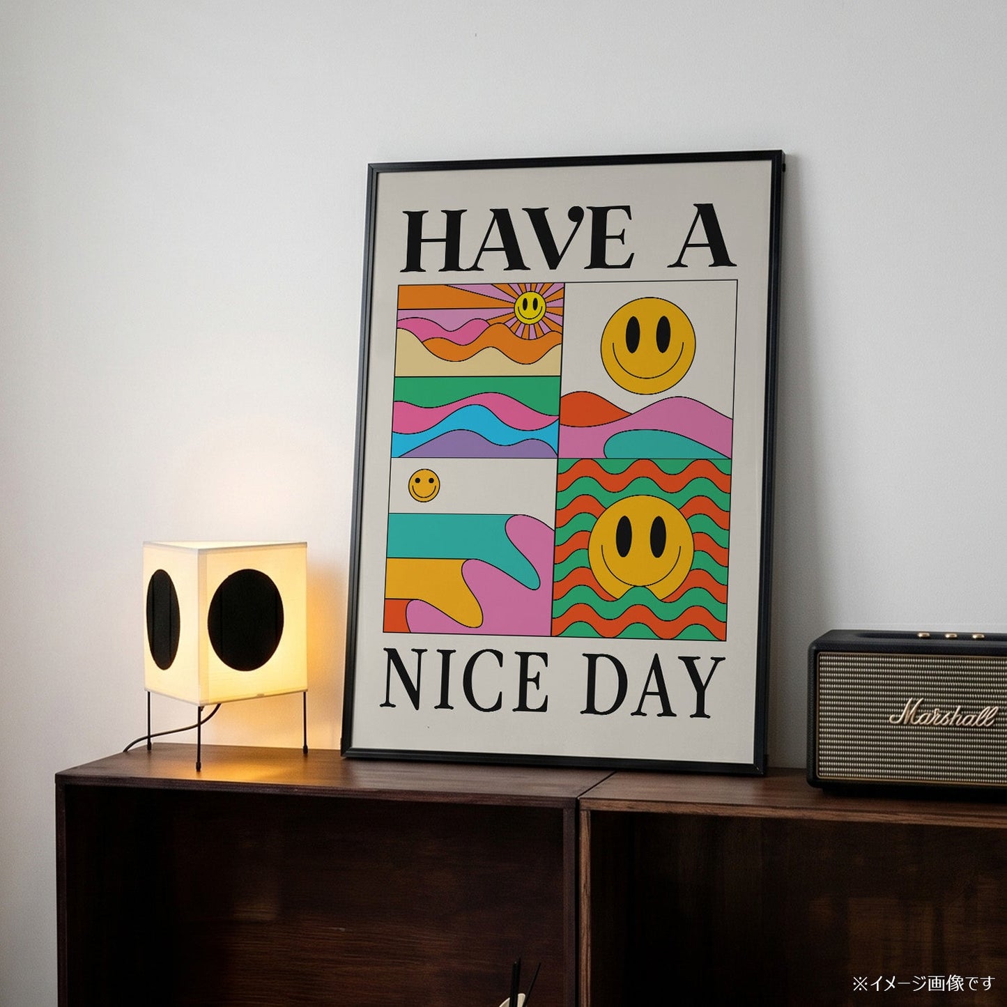 「HAVE A NICE DAY」レトログラフィックアートポスター - Ink Jp