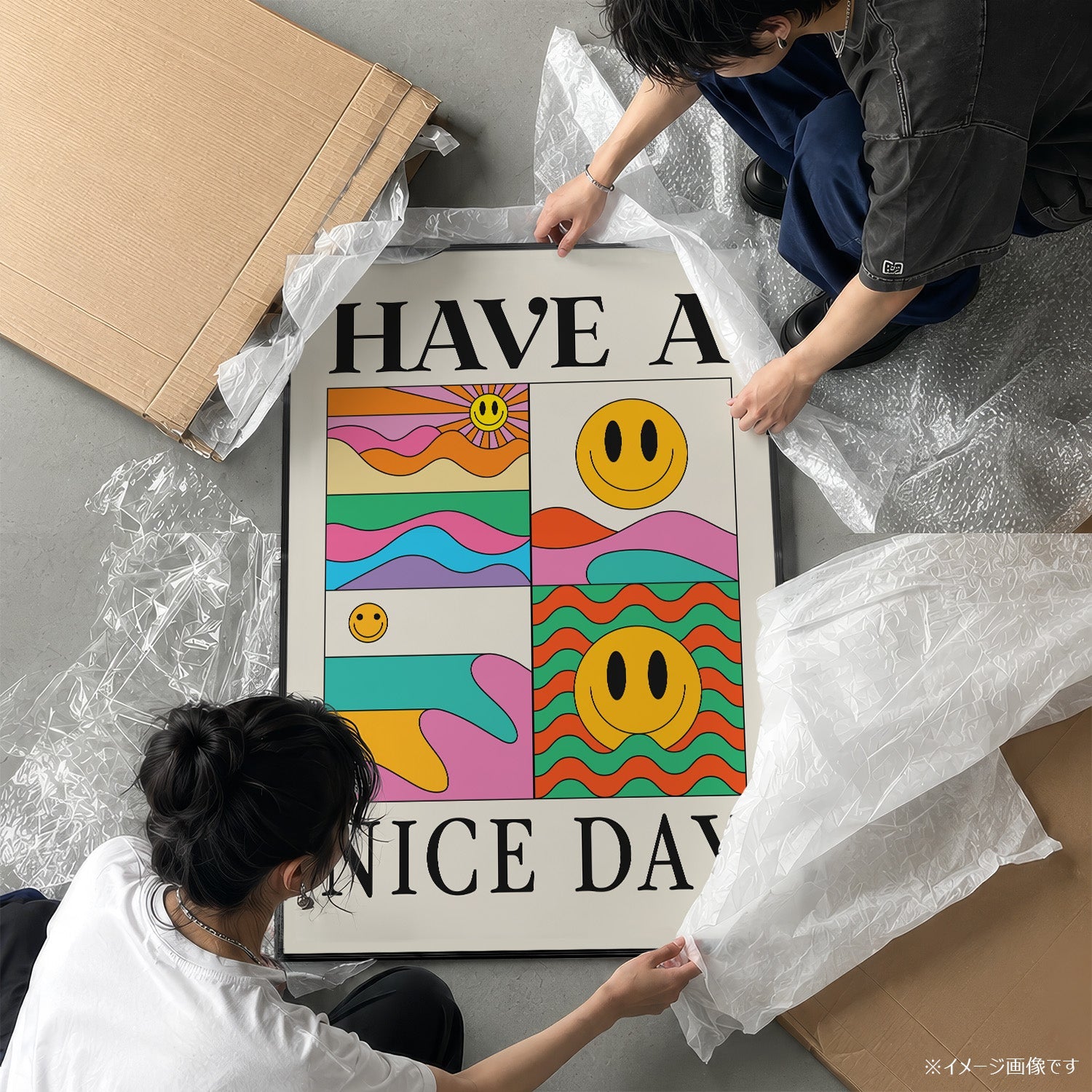 「HAVE A NICE DAY」レトログラフィックアートポスター - Ink Jp