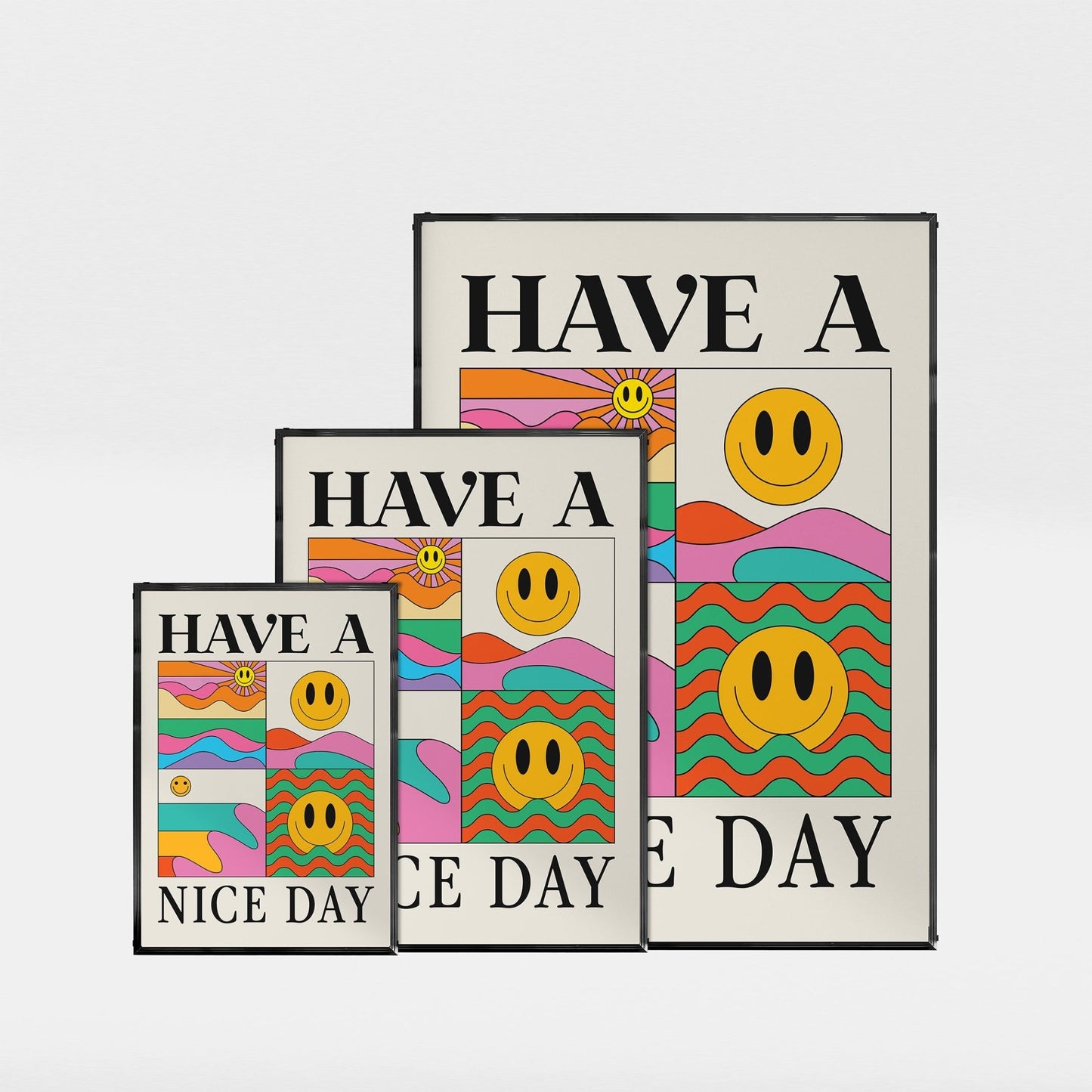 「HAVE A NICE DAY」レトログラフィックアートポスター - Ink Jp