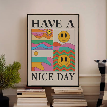 「HAVE A NICE DAY」レトログラフィックアートポスター - Ink Jp