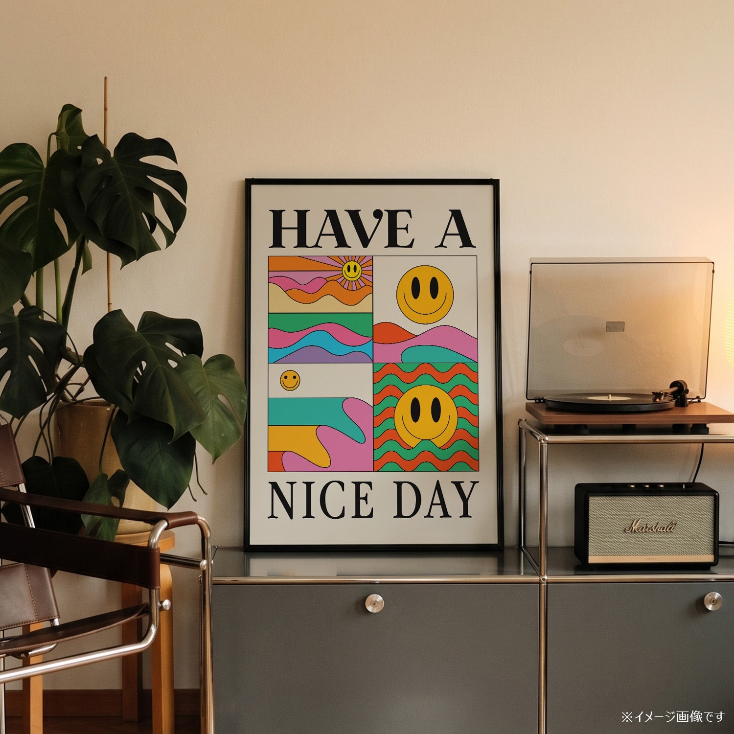 「HAVE A NICE DAY」レトログラフィックアートポスター - Ink Jp