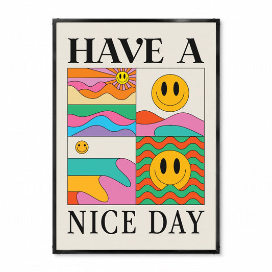 「HAVE A NICE DAY」レトログラフィックアートポスター - Ink Jp