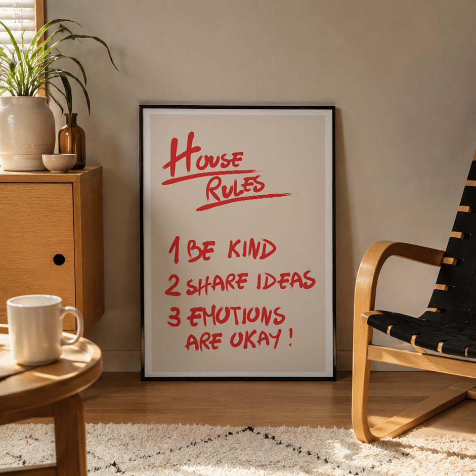 玄関メッセージポスター「HOUSE RULES」 - Ink Jp