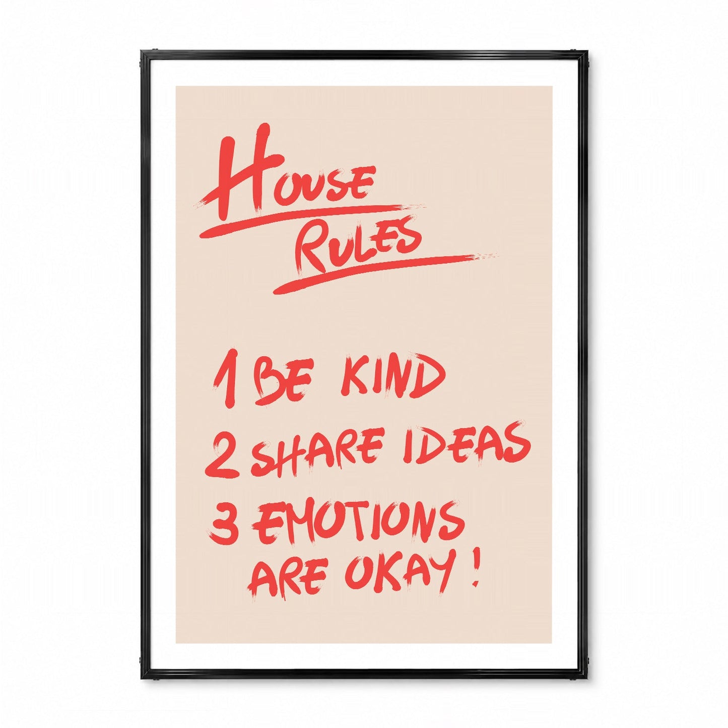 玄関メッセージポスター「HOUSE RULES」 - Ink Jp