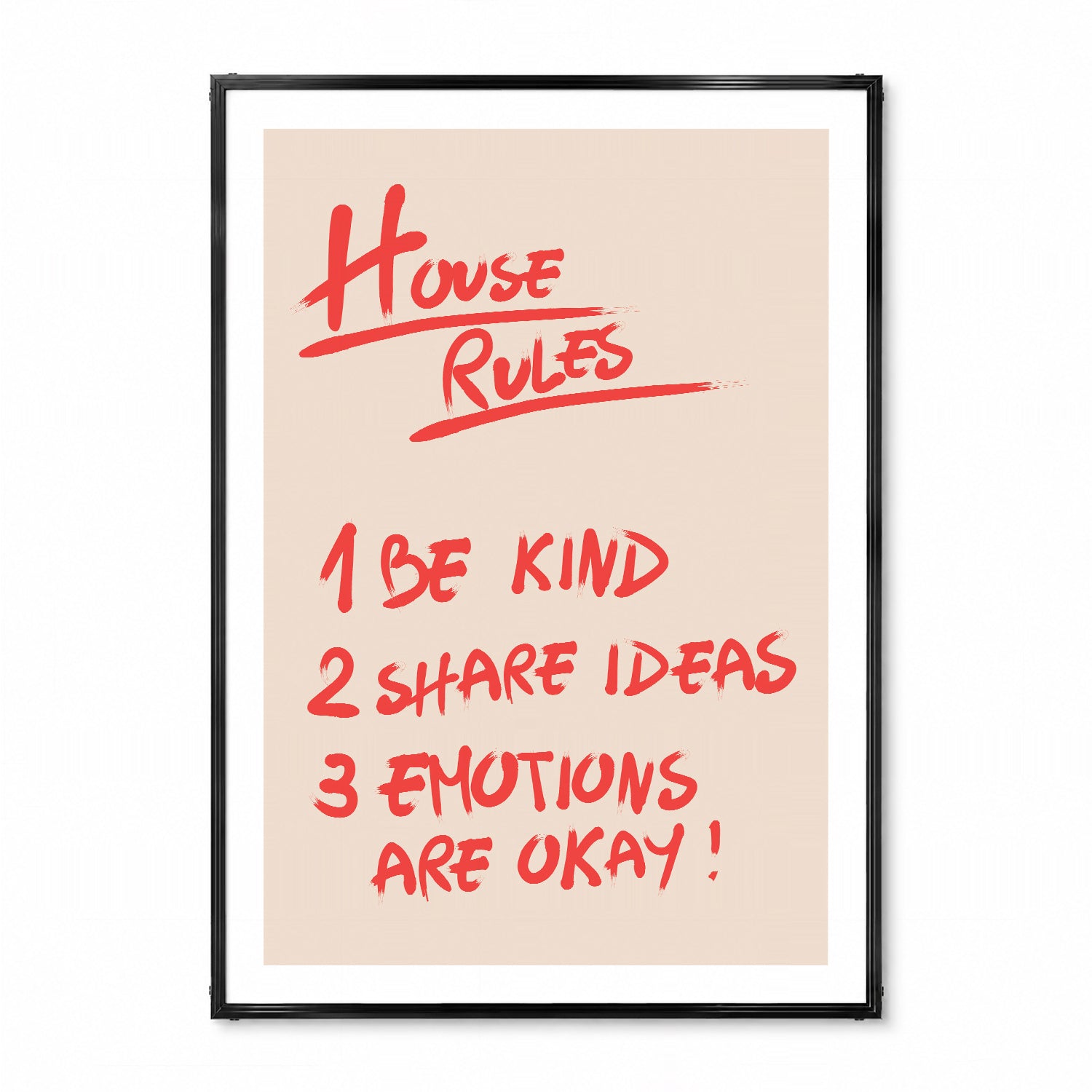 玄関メッセージポスター「HOUSE RULES」 - Ink Jp