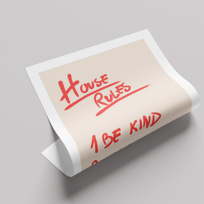 玄関メッセージポスター「HOUSE RULES」 - Ink Jp