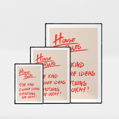 玄関メッセージポスター「HOUSE RULES」 - Ink Jp