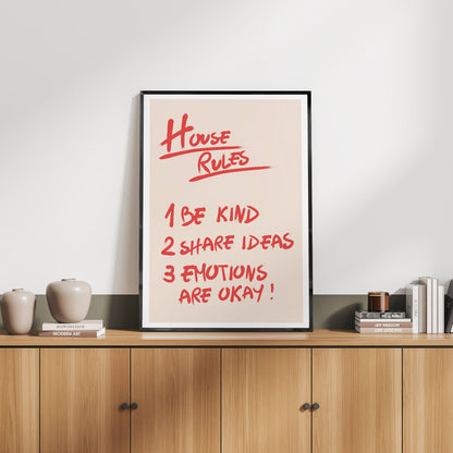 玄関メッセージポスター「HOUSE RULES」 - Ink Jp