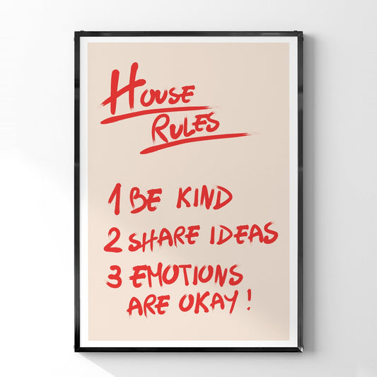 玄関メッセージポスター「HOUSE RULES」 - Ink Jp
