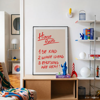 玄関メッセージポスター「HOUSE RULES」 - Ink Jp