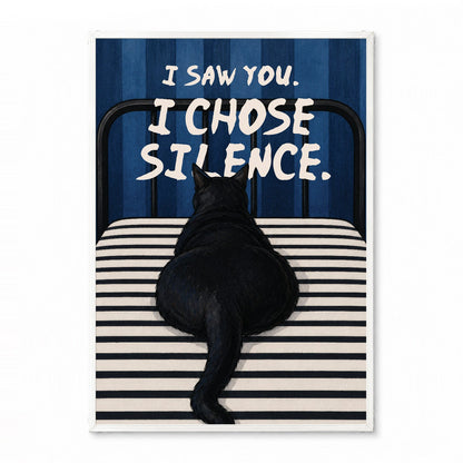「I Chose Silence」キャットユーモアポスター - Ink Jp