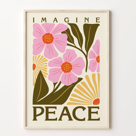 ボタニカルアートポスター IMAGINE PEACE - Ink Jp