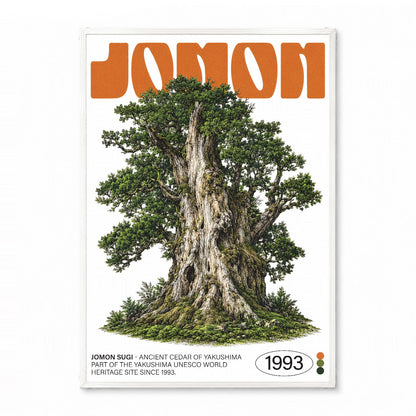 「JOMON SUGI」ネイチャーサイエンスアートポスター - Ink Jp