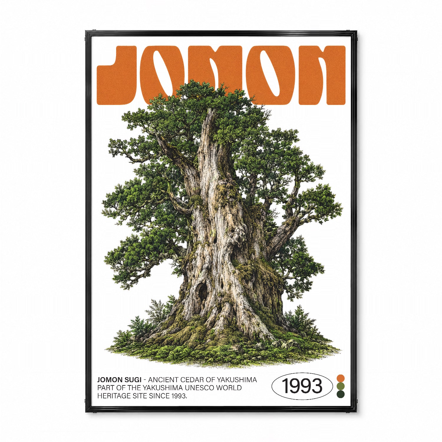 「JOMON SUGI」ネイチャーサイエンスアートポスター - Ink Jp