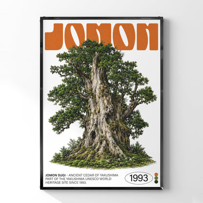 「JOMON SUGI」ネイチャーサイエンスアートポスター - Ink Jp