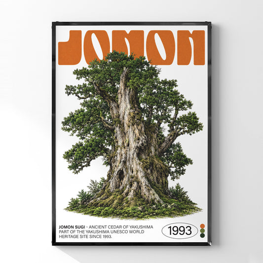 「JOMON SUGI」ネイチャーサイエンスアートポスター - Ink Jp