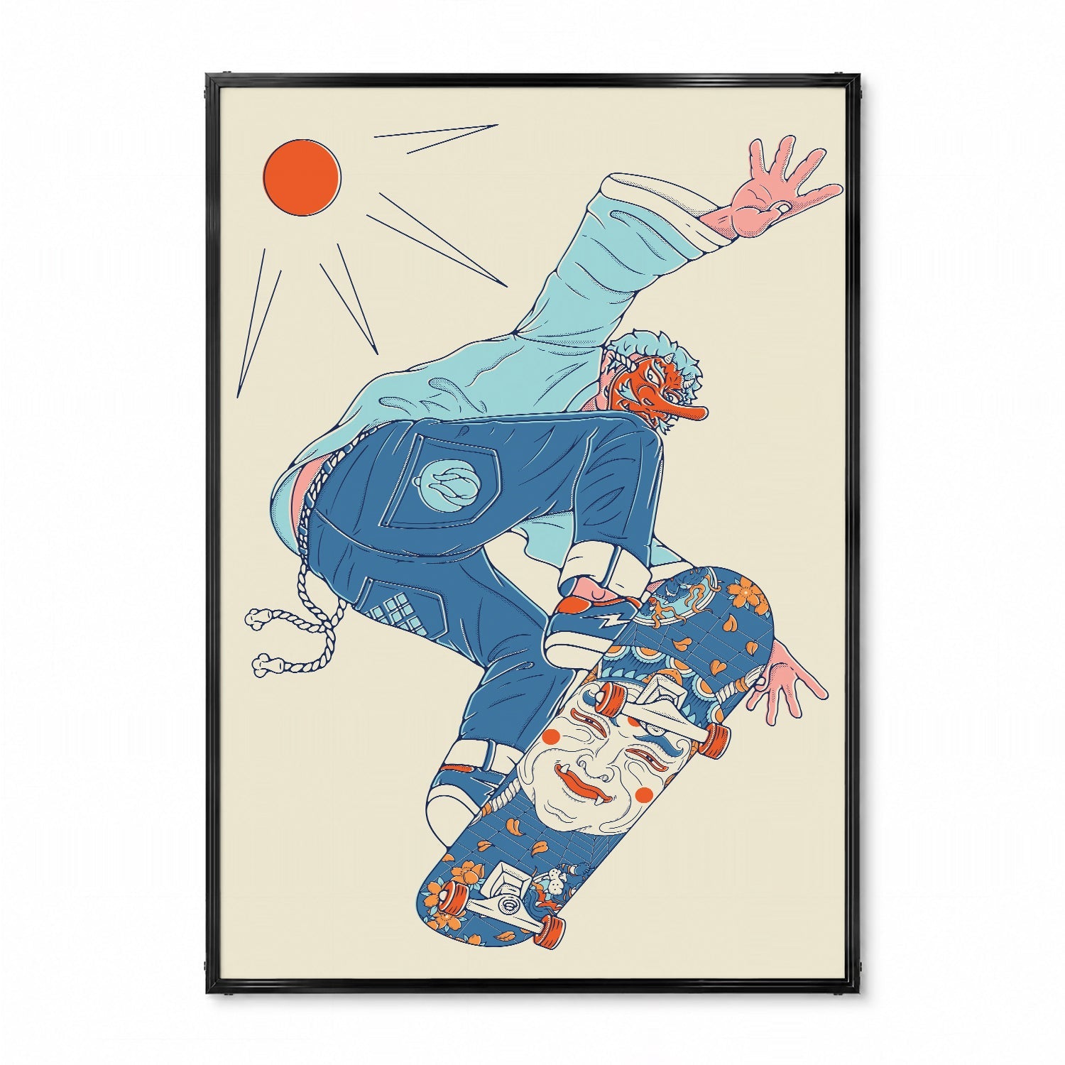 ly painter スケートボード グラフィックアート Kabuki Skater」ジャパニーズポップアートポスター – Ink Jp