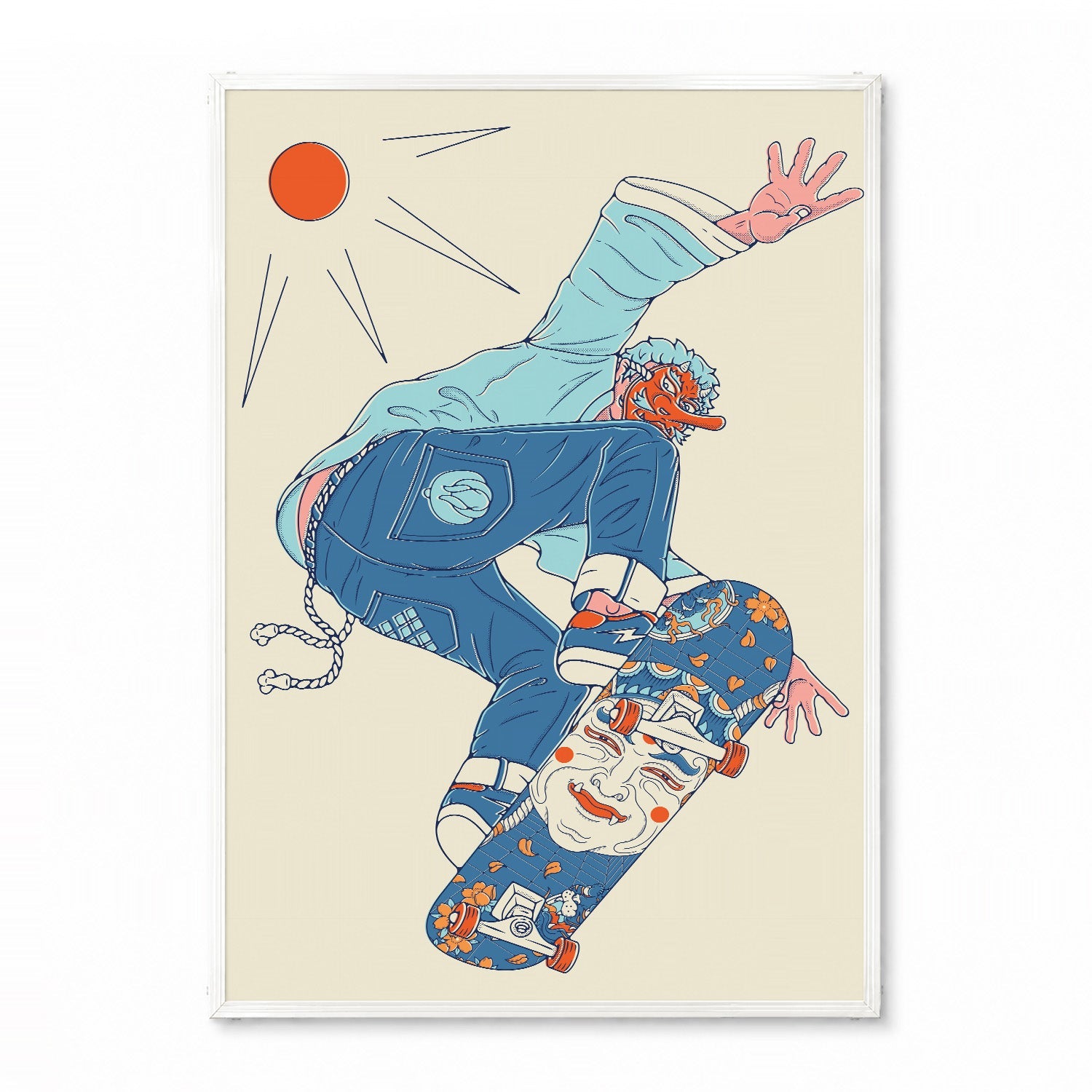 Kabuki Skater」ジャパニーズポップアートポスター – Ink Jp