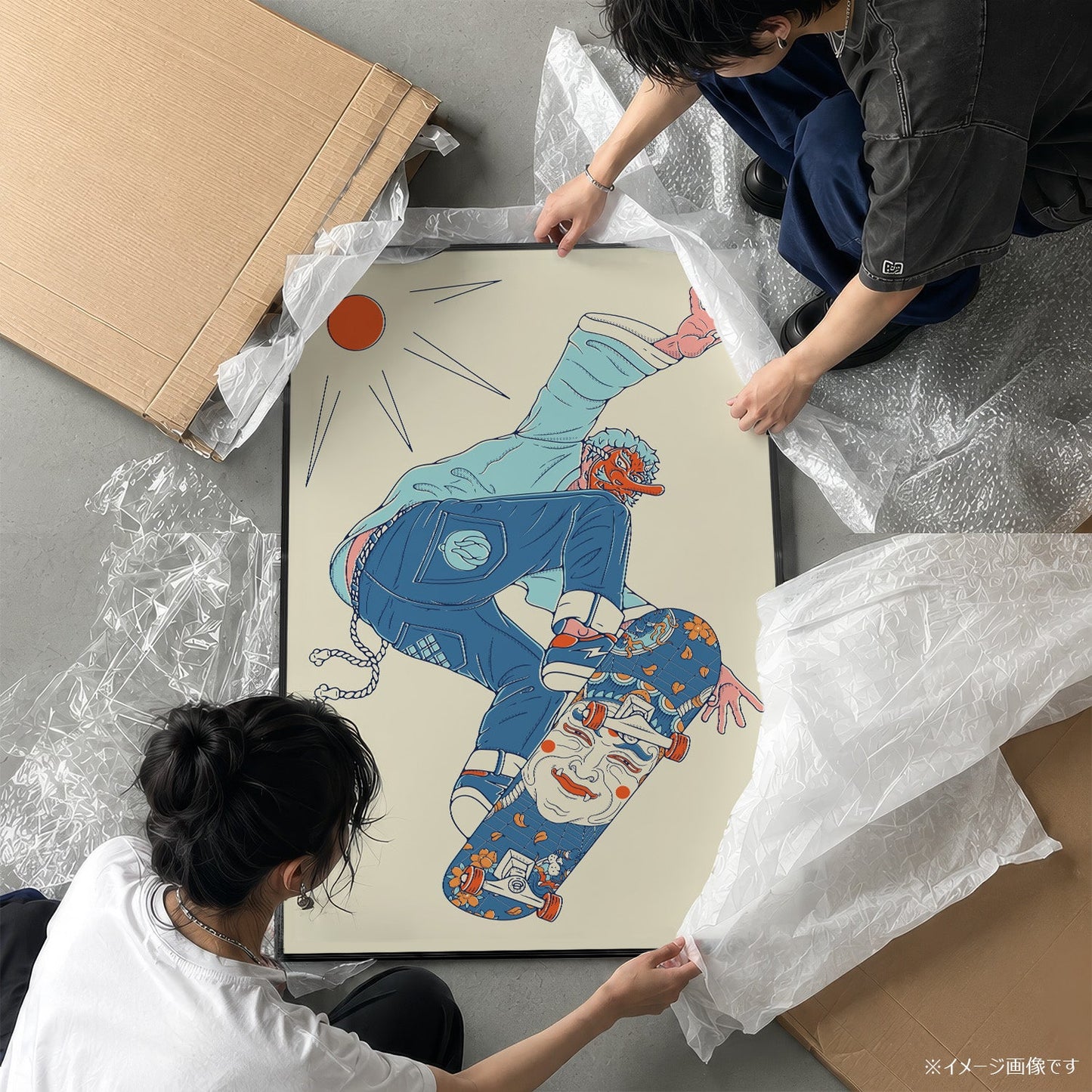 「Kabuki Skater」ジャパニーズポップアートポスター - Ink Jp