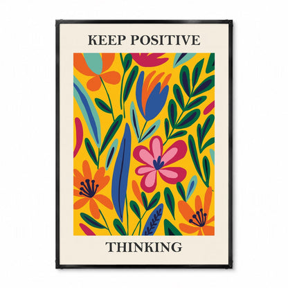 「KEEP POSITIVE THINKING」ボタニカルアートポスター - Ink Jp