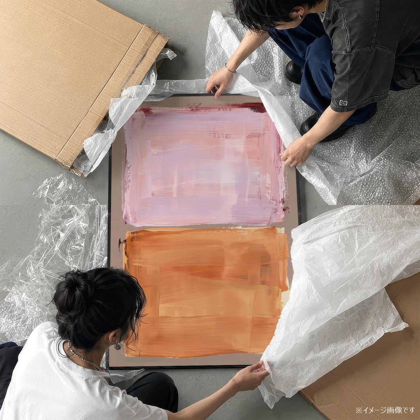 「Lavender & Amber」アブストラクトアートポスター - Ink Jp
